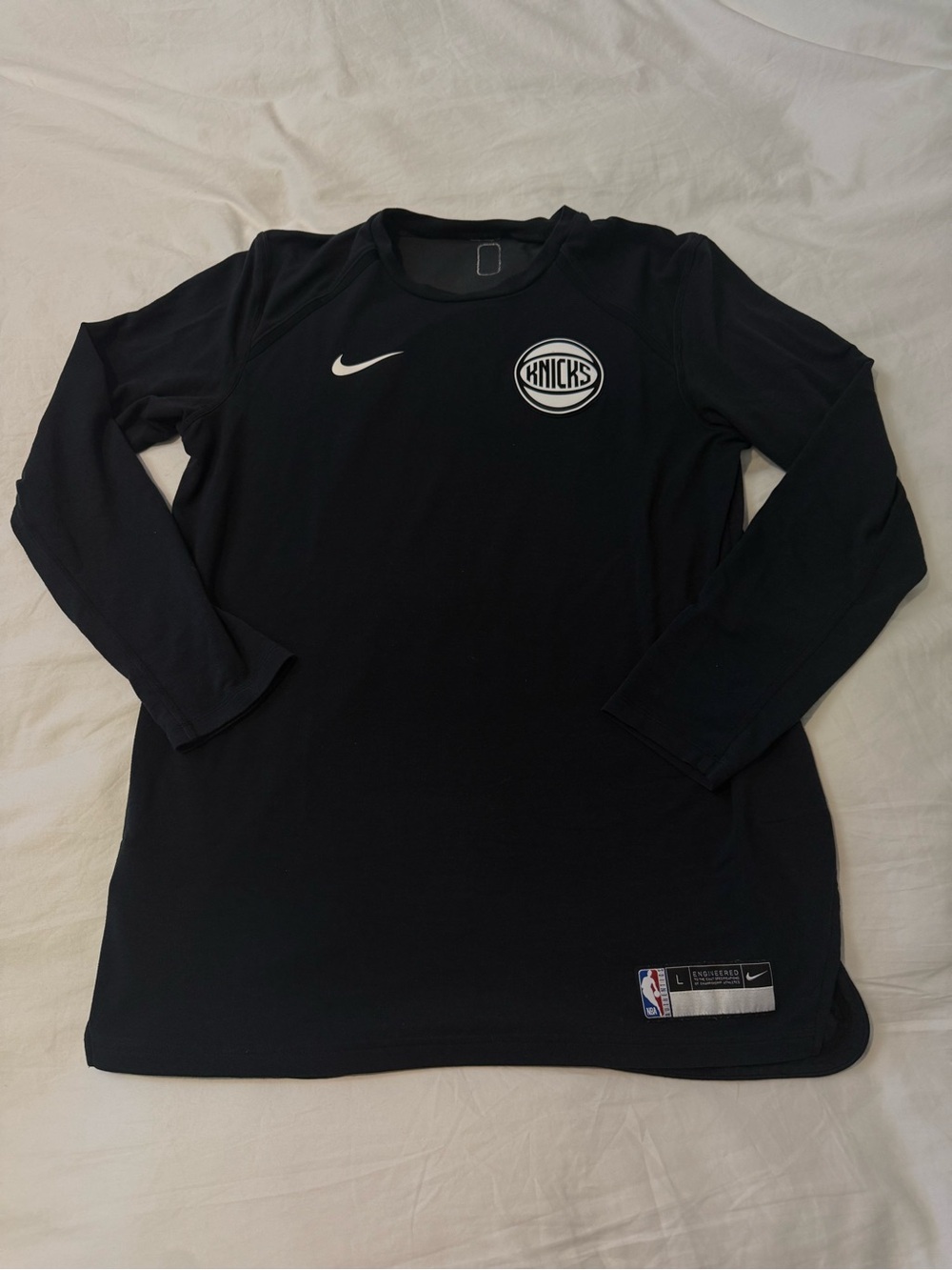 Nike Black Knicks Long-Sleeve Performance Tee